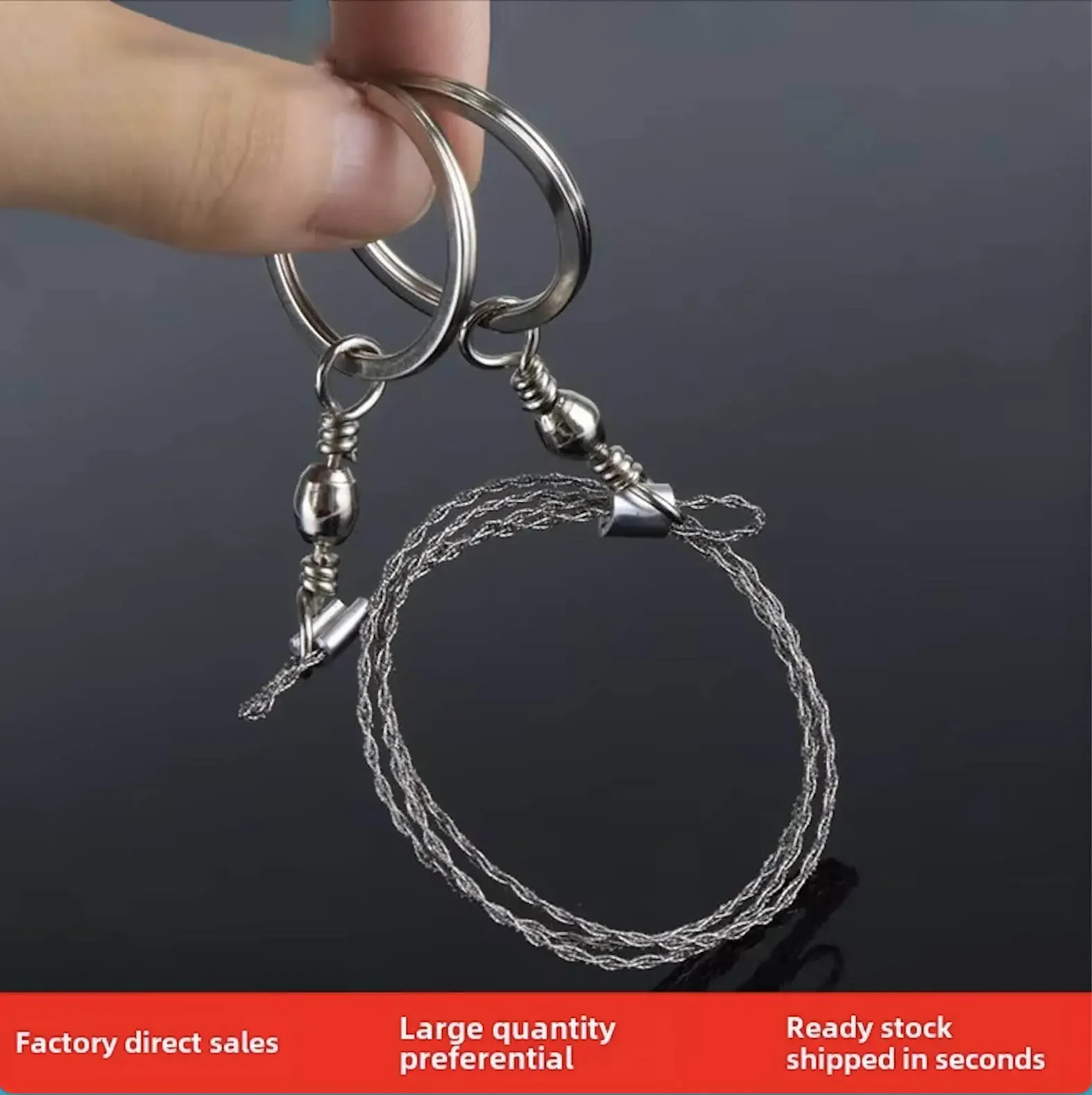 Strand Steel mini Wire Saw Metal Cable Saw Saw Pocket String Rope Chain Saw for Wood Trees Cutting Survival Camping keychain