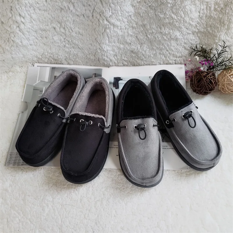 Winter 2022 plush new cotton warm casual Korean suede outer flat shoes for men and women