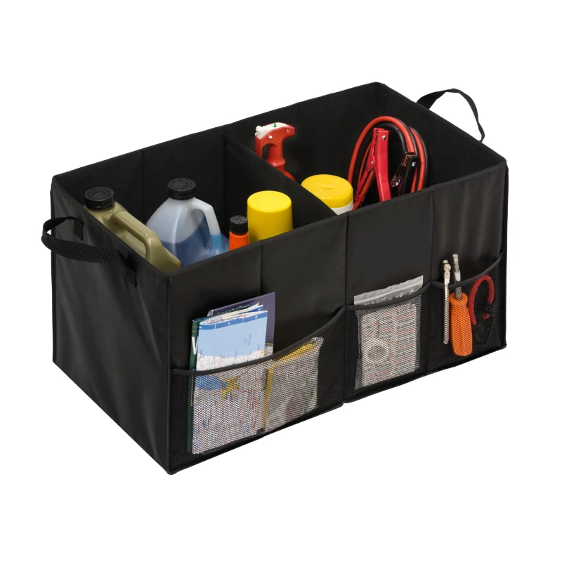 Hot selling Large capacity Waterproof foldable car trunk storage bag Soft Storage Chest, Black Folding Car Trunk Organizer