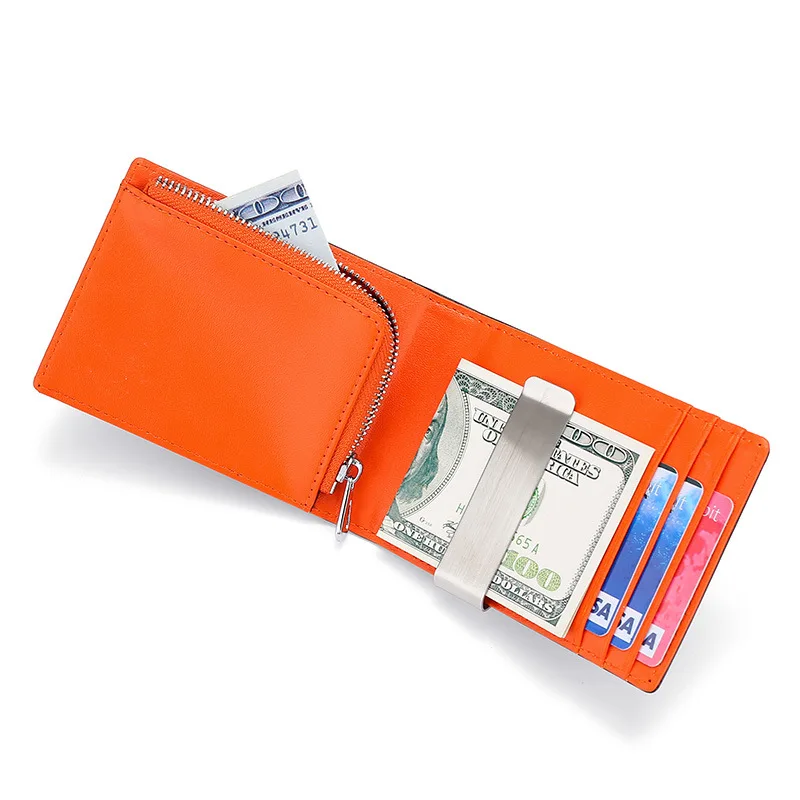 ISO9001 Новый дизайн мужской кожаный бумажник rfid Блокировка тонкий держатель кредитной карты минималистский передний карман для
