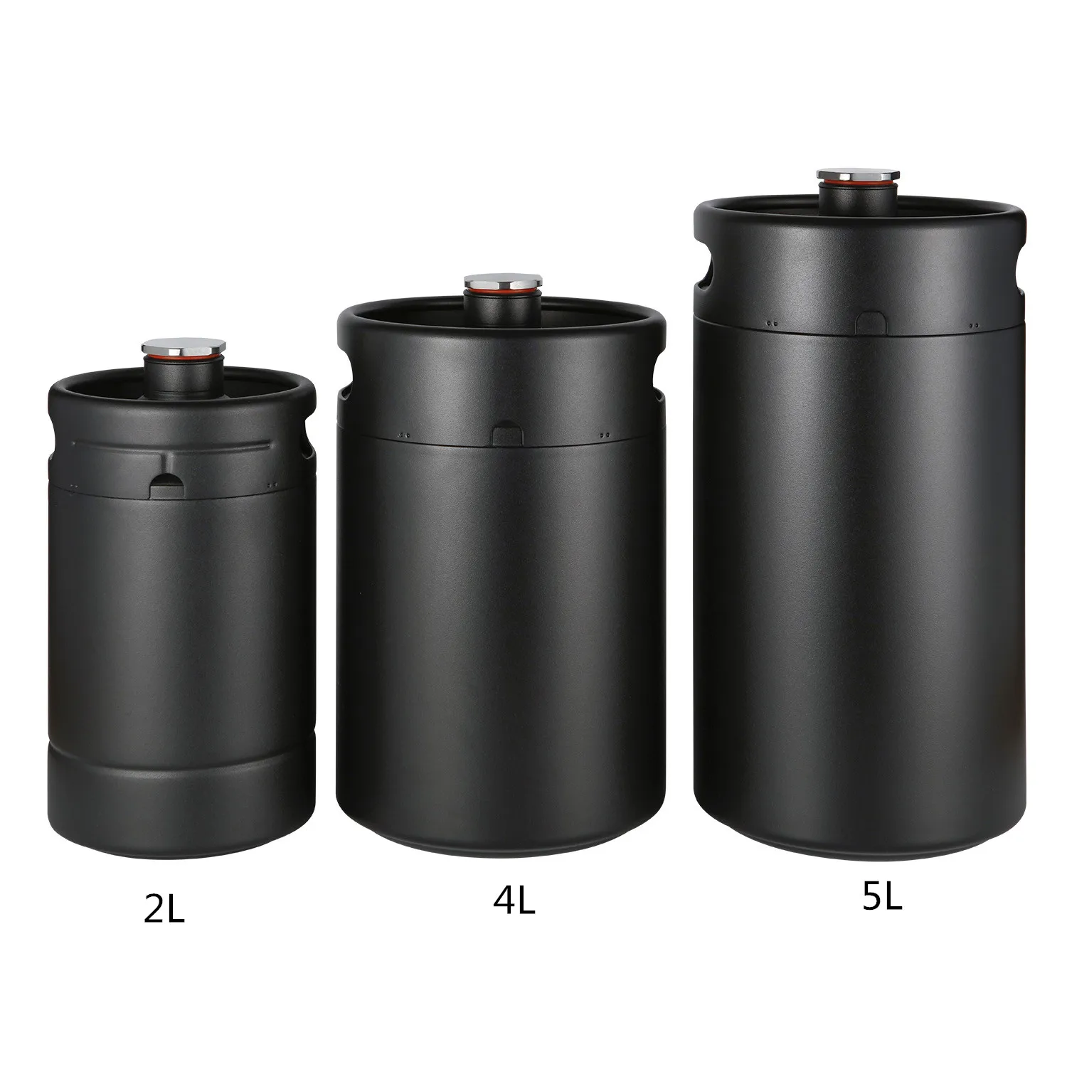 2l/4l/5l Stainless Steel Home Keg With No Scratch Matte Black Powder Coated Double Wall Vaccum To Keeping Fresh For Homebrew