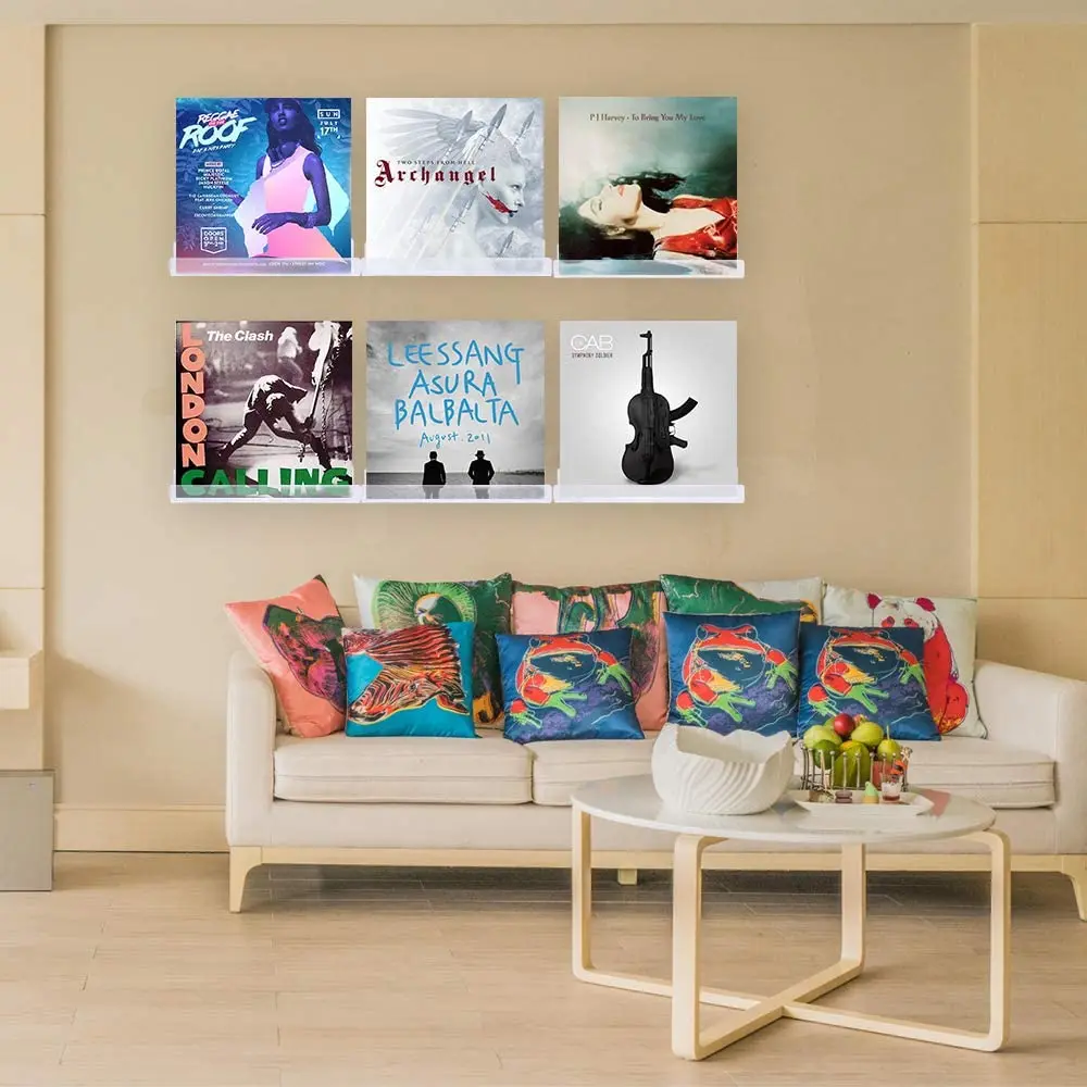 Прозрачный Виниловый держатель для пластинок плавающий акриловый дисплей альбома стальной CD/DVD органайзер хранения дома и ванной комнаты