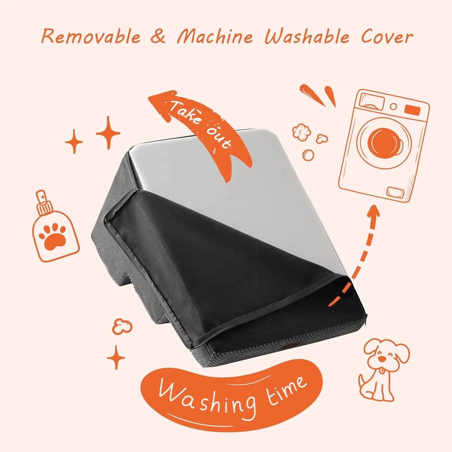 Factory Wholesale Custom Memory Foam Dog Stairs Ladder Washable Cover Non-Slip 3 and 5 Steps Small Foldable Bed Dog Pet Car Ramp