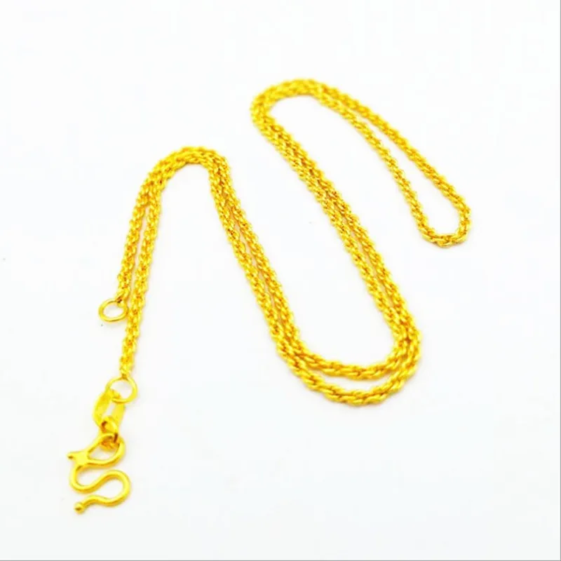 Aug jewelry hot-selling wholesale 24k gold-plated thin chain 1mm box chain 45cm Vietnam sand gold ladies necklace