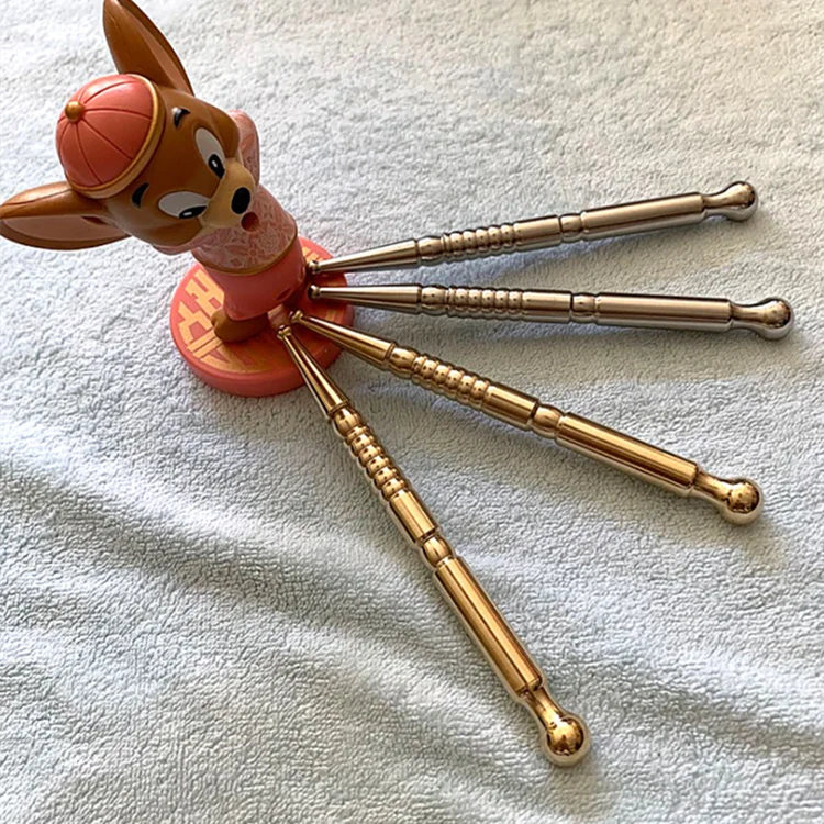Pure Copper and Stainless Steel Wand Facial Reflexology Tool Stick for Personal Protection Tool Multi Purpose Guasha Massage Rod
