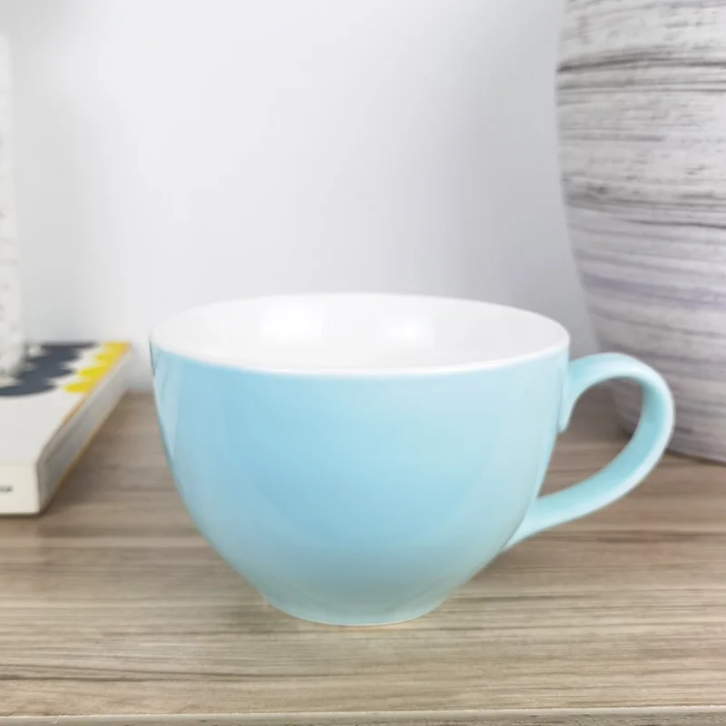 Wholesale new bone china breakfast cups ceramic pink coffee milk mugs for home, cafe