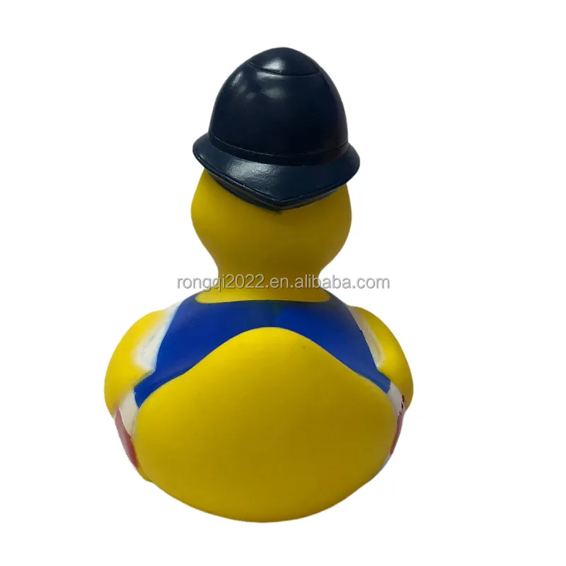 10CM England Rubber Duck Police With British Flag Union Jack Duck Souvenir