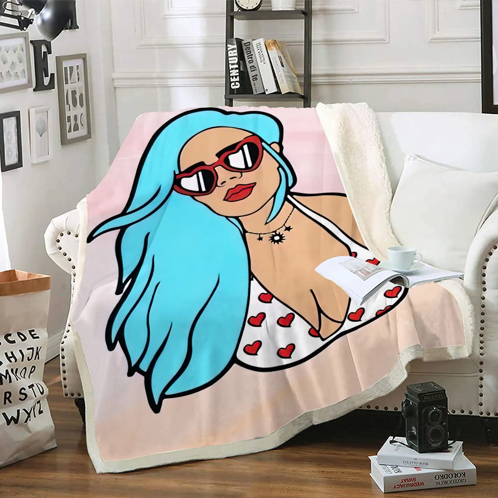 3 D Print Soft Cotton Custom Design Dignity Print Pluma Blanket TV Sofa Studio Couch Fleece Watch Blanket