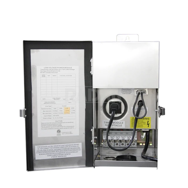 120V Premium Stainless Steel Low Voltage 50W 100W 150W Transformer, Ideal for Long-lasting Outdoor Landscape Lighting