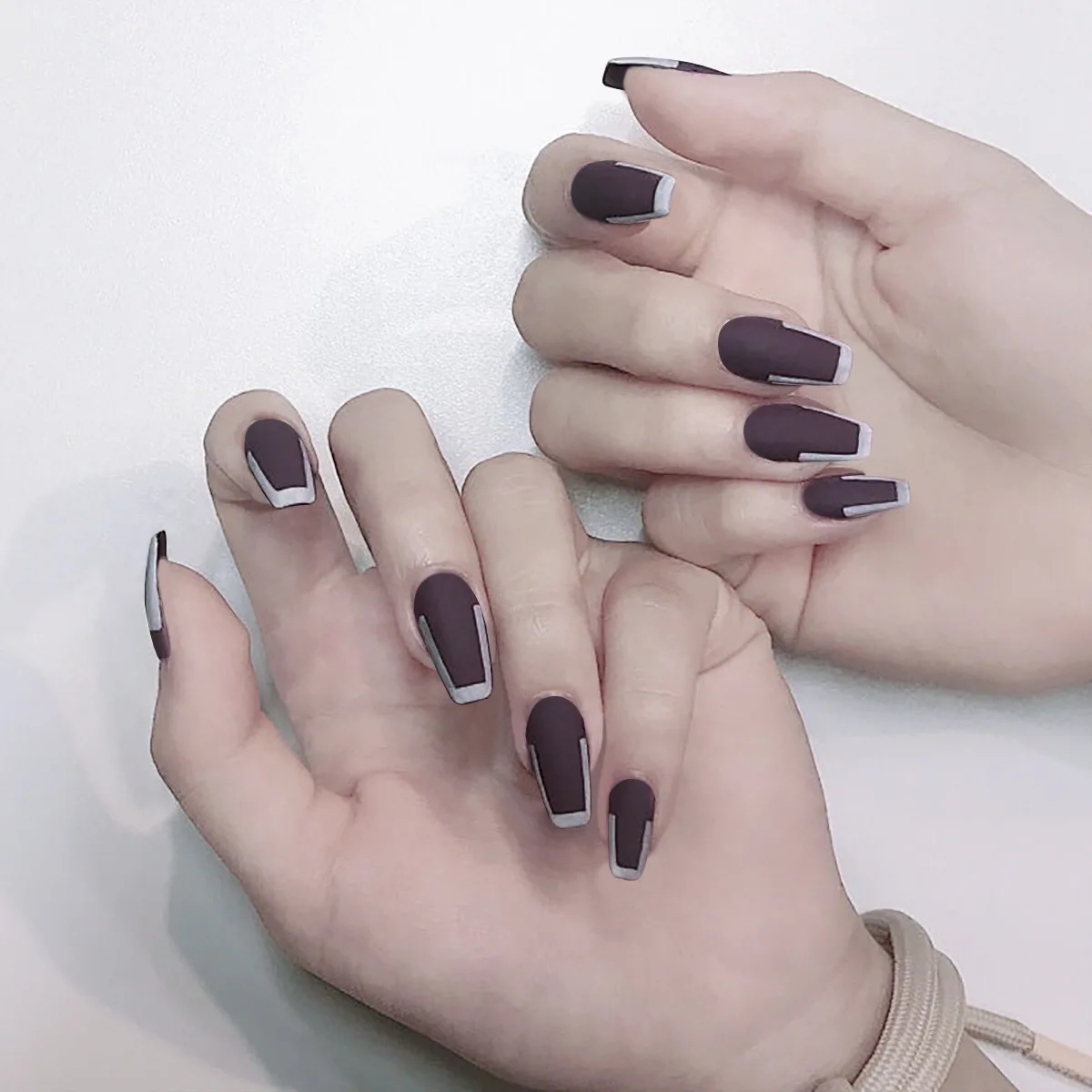 Новое поступление, длинный гроб под заказ, Мраморная балерина, накладные акриловые блестки, Рождественский праздничный салон ногтей со стразами