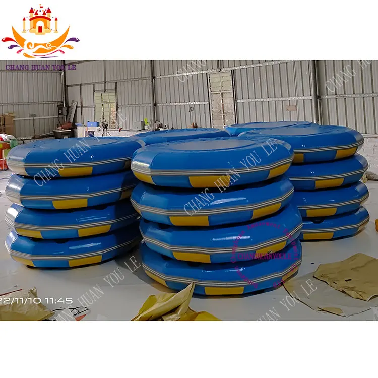 Customized Inflatable Waterpark Family Slide Round Tube Boat Floating Raft For 3 4 5 6 Person