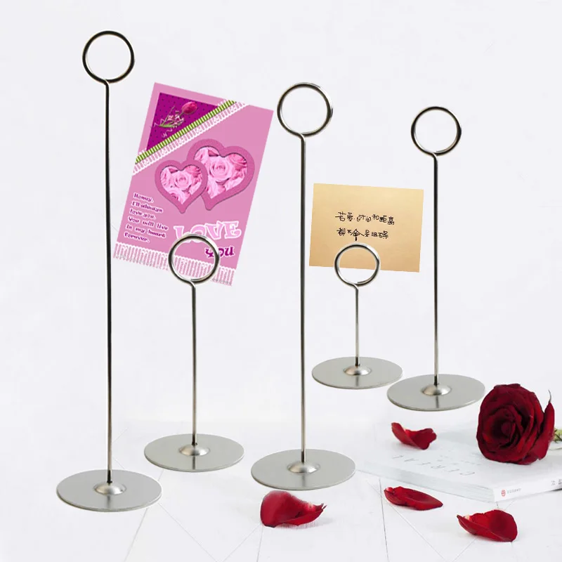 YS3002 Customized Durable Circle Wedding Restaurant Place Number Menu Card Clips Metal Table Number Holder