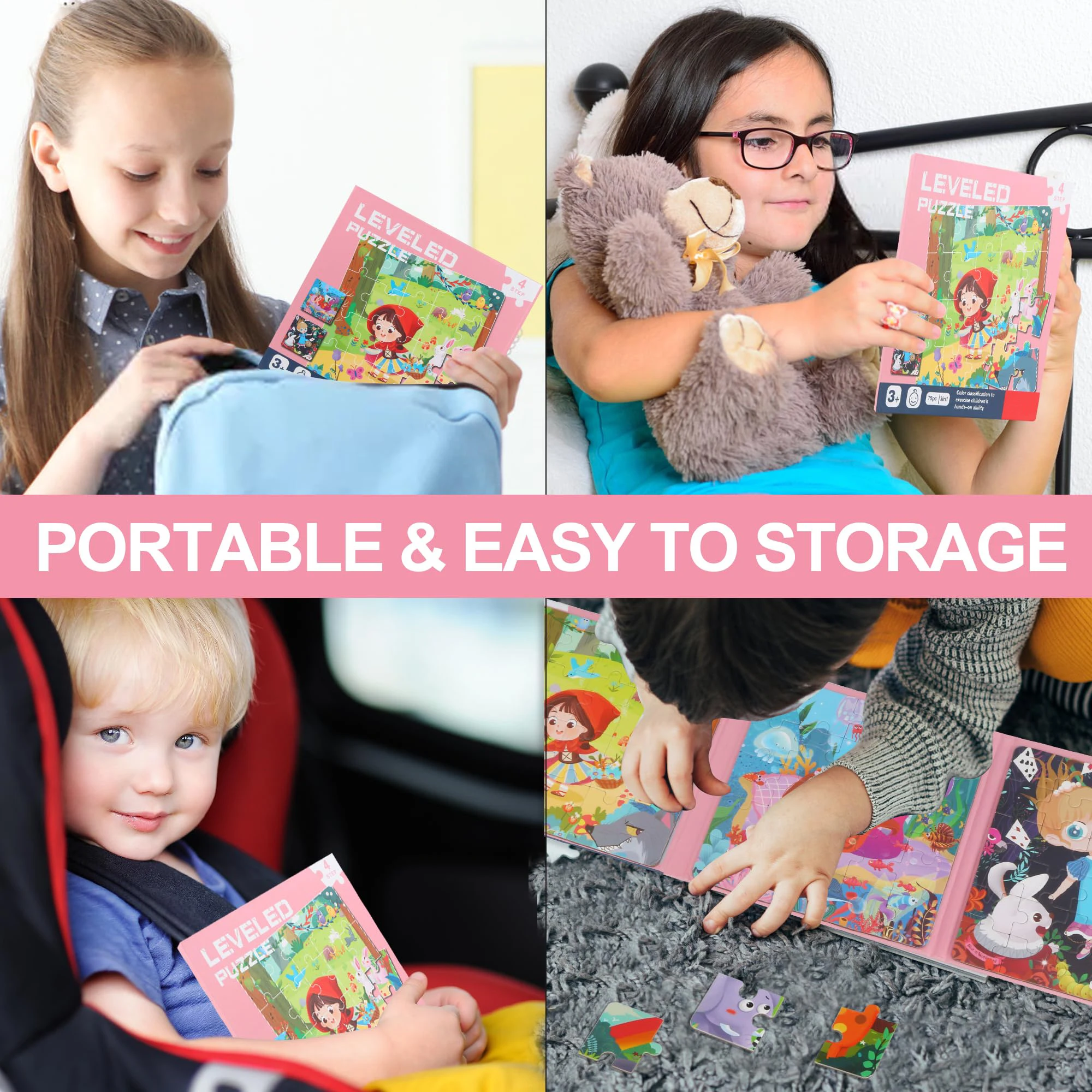 2024 new design educational 3-6 age kids playing magnetic jigsaw puzzle book