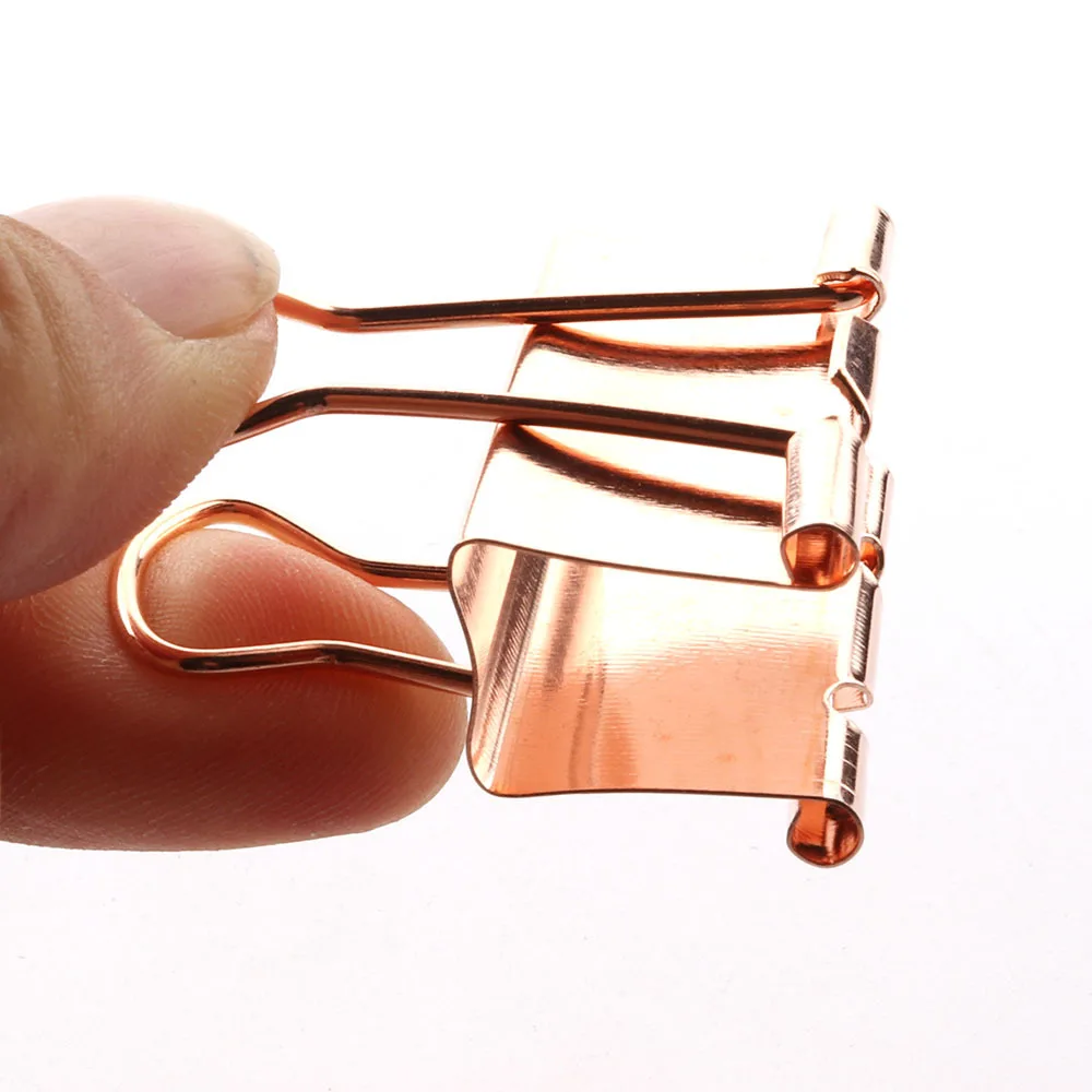 Creative 15mm Gold Rose Gold binder clips Long tail Clips