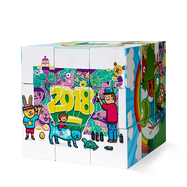 
Customized Paper Magnetic Magic Cube Puzzle DIY Intelligence Toy 