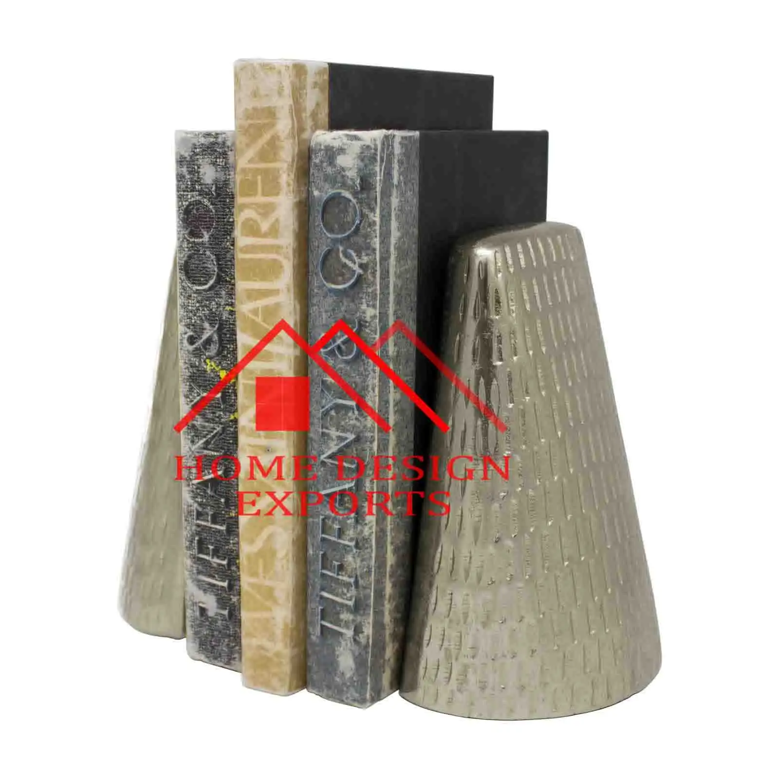 2024 New Arrival Home Tabletop Metal Designer Bookends For Library Casting Gold Desk Bookends Arts And Craft Customized Bookends