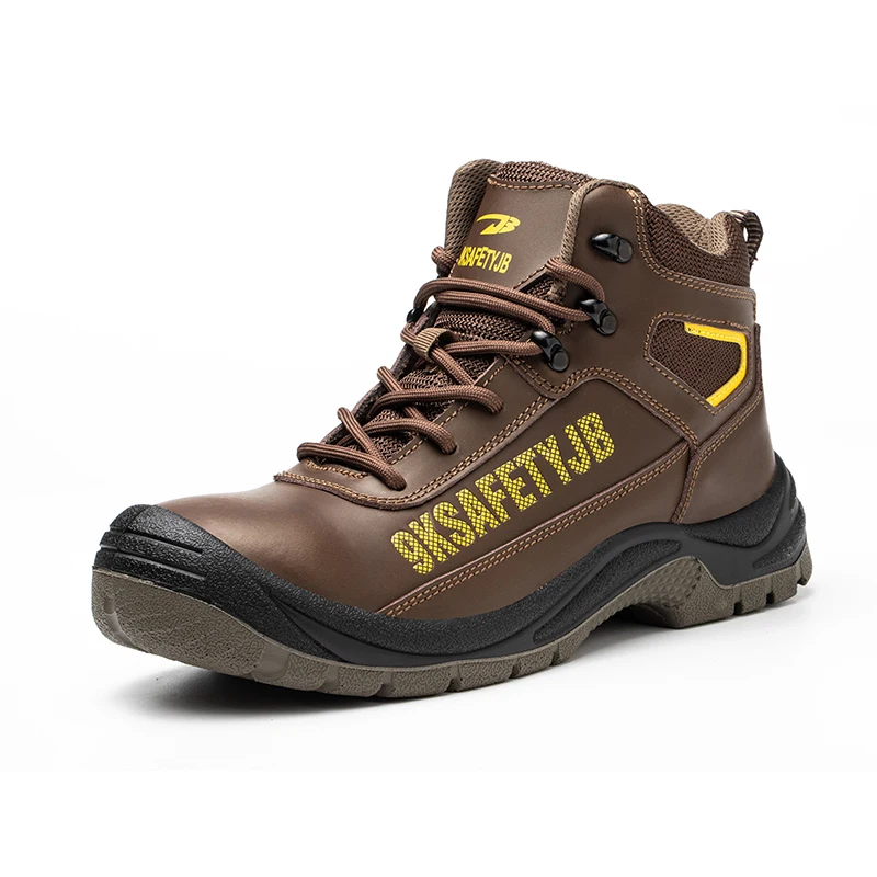 Factory Custom Safety Boots ANTI-STATIC Anti-smash Anti-skid Wear-resistant Steel Toe Work Leather Shoes for Men