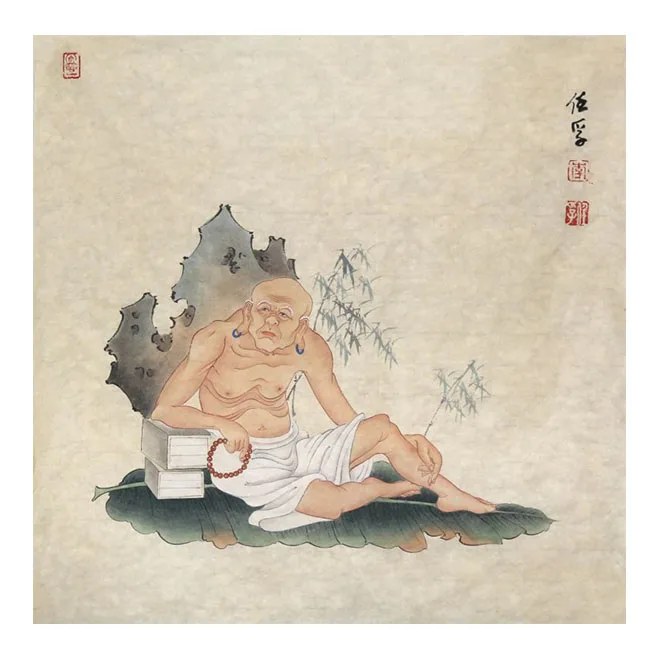 Arhat Scroll Vintage Ink Figure Buddha Traditional Chinese Painting Original Decorative Painting