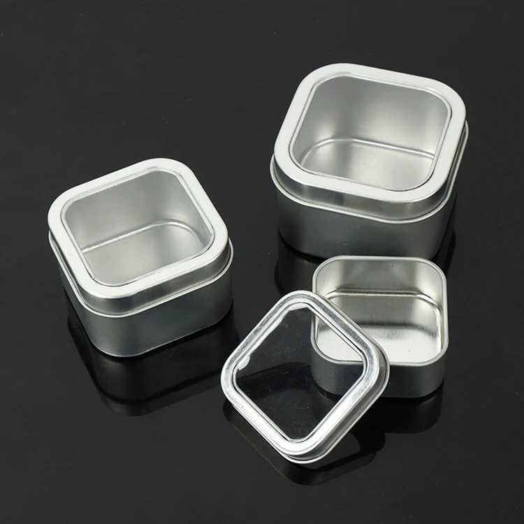 Manufacturer Metal Pure Color 2OZ 4OZ 8OZ Square Slip Lid Tin can Box for Candle Candy Chocolate coffee tea