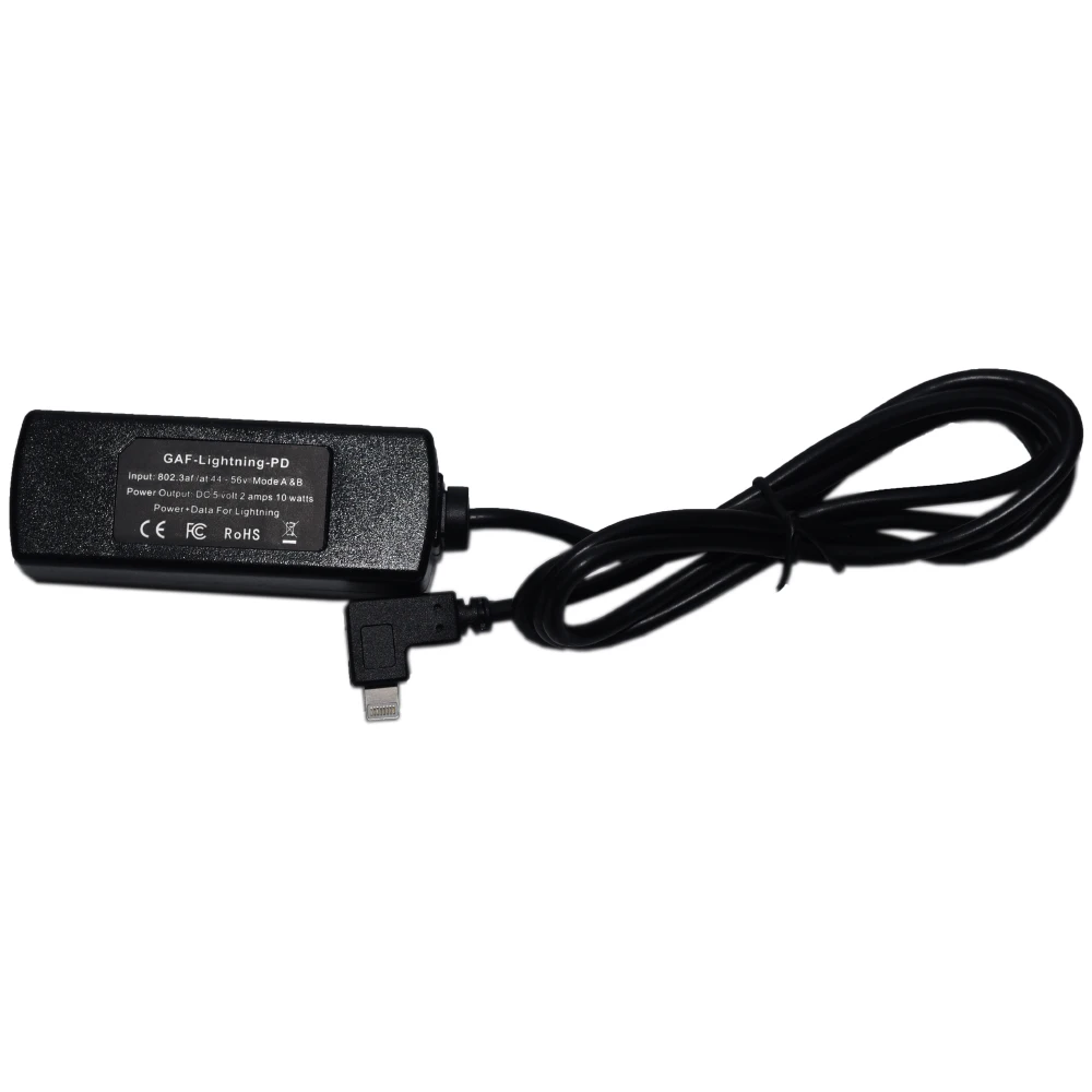 GAF-Lightning-PD Isolated 10watt PoE Splitter Power & Data for iPads
