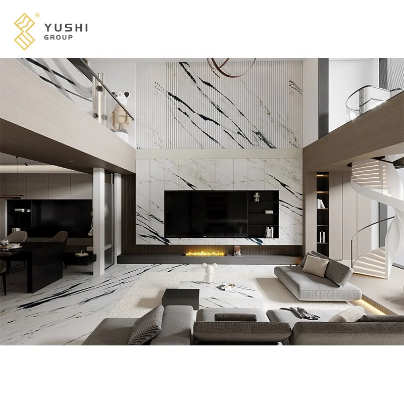 Yushi Group Marble Graphic Design wholesale Simple beauty East White marble slabs for high building exterior and interior stone