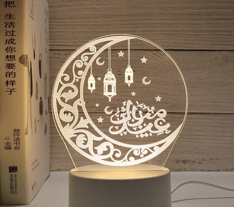 DIY 3D Led Erasable Blank Creatives Pen Rewrit Acrylic Gift Note Board Rewrirable Night Lamp With Wooden Base Night Lights