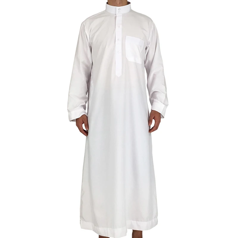 wholesale islamic men white clothing thobe arab design daffah thobe