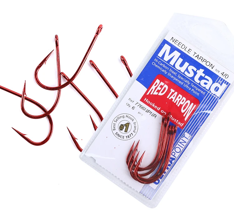 Рыболовные крючки Mustad 7766 с зазубринами Черный рыболовный крючок для морской и пляжной рыбалки ультракрепкий из углеродистой стали зазубриной рыболовные