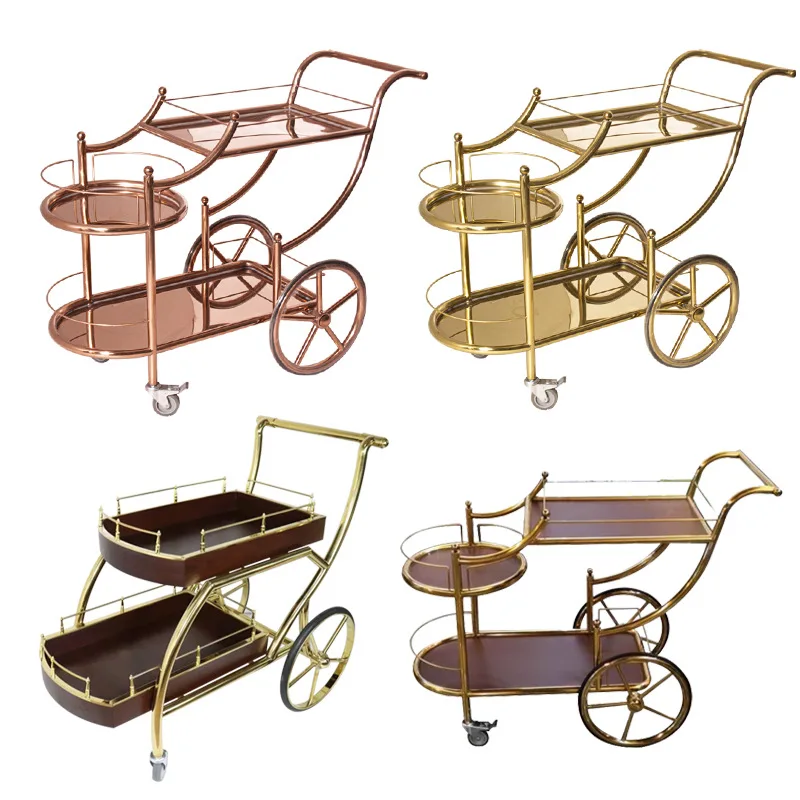 Металлическая тележка для ресторанов из нержавеющей стали