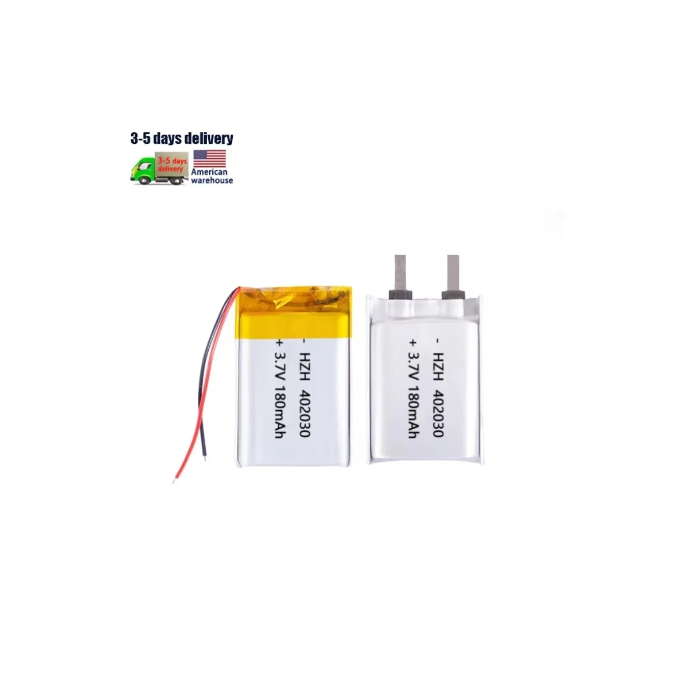 KC Rechargeable li-ion battery 402030 180mAh 200mAh for voice recorders POS 402030 3.7V polymer lithium battery