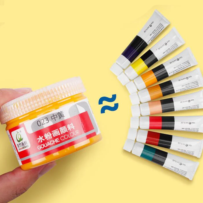 Hot Sale 37 Colors Non Toxic Gouache Paint Set,100 ML Children Water Based Gouache Color