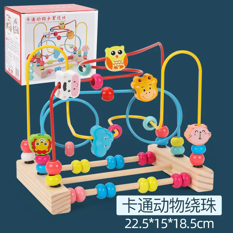 Wholesale Wooden Forest Animals Bead Maze Toys For Toddlers