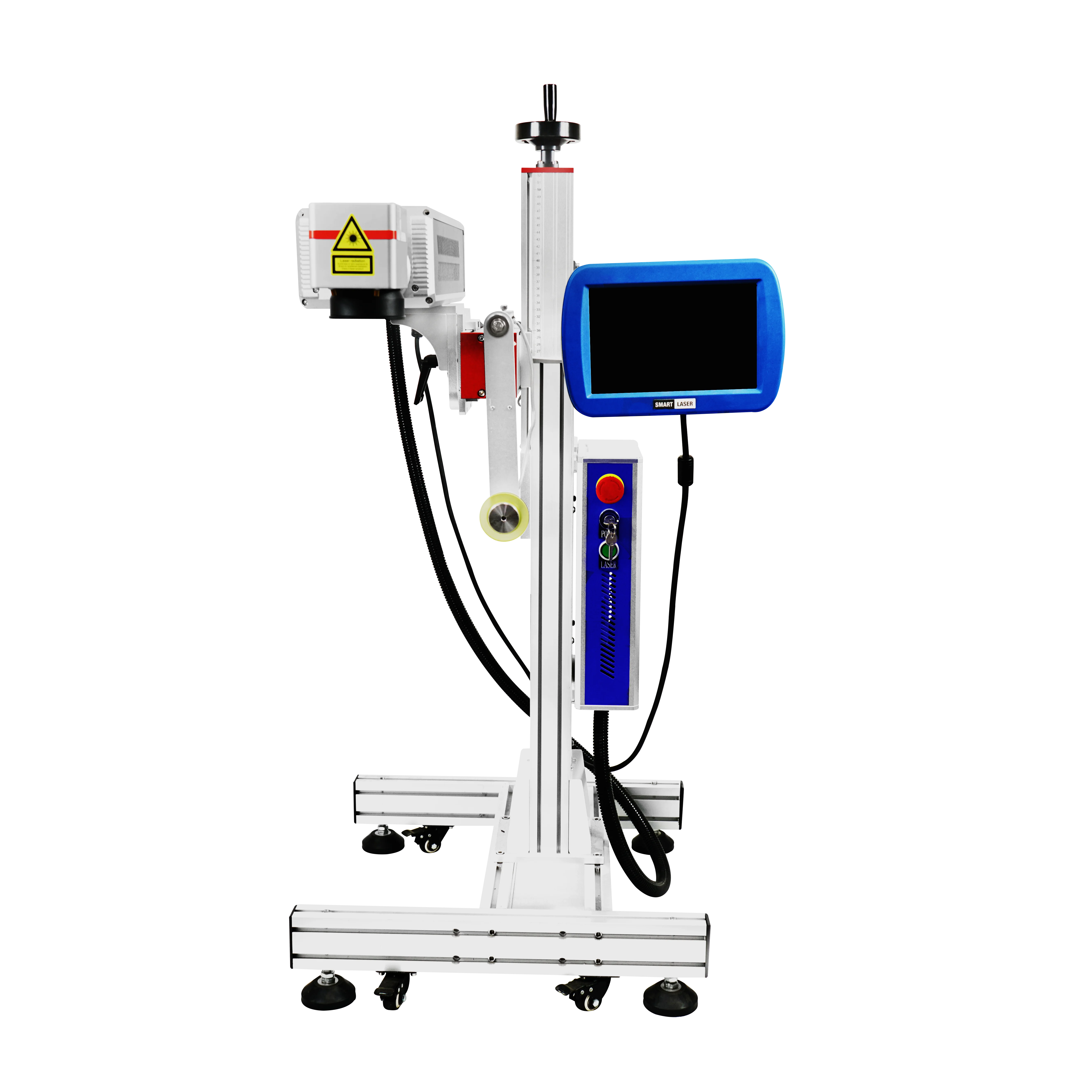 BEC Flying CO2 Laser Marking Machine For Expiry Date Laser Date Coding Machine On PET Bottle Bags Boxes