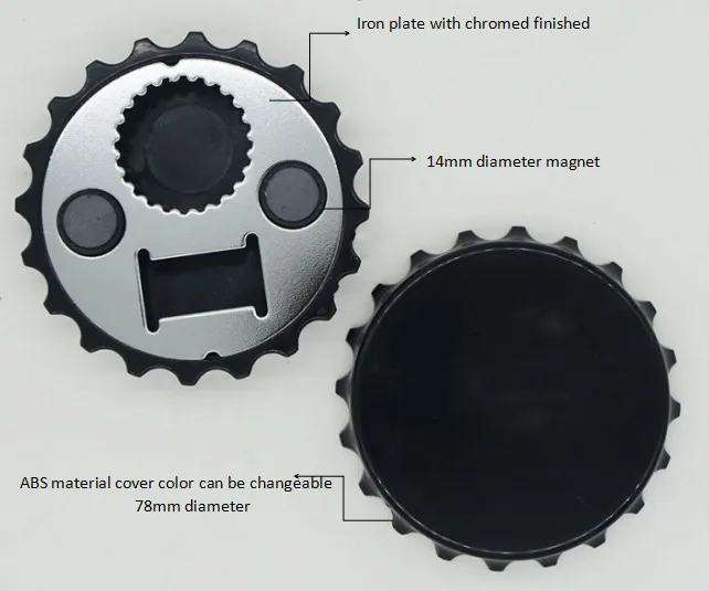 Fashion Multipurpose Bottle Opener 58Mm Round Metal Beer Bottle Opener