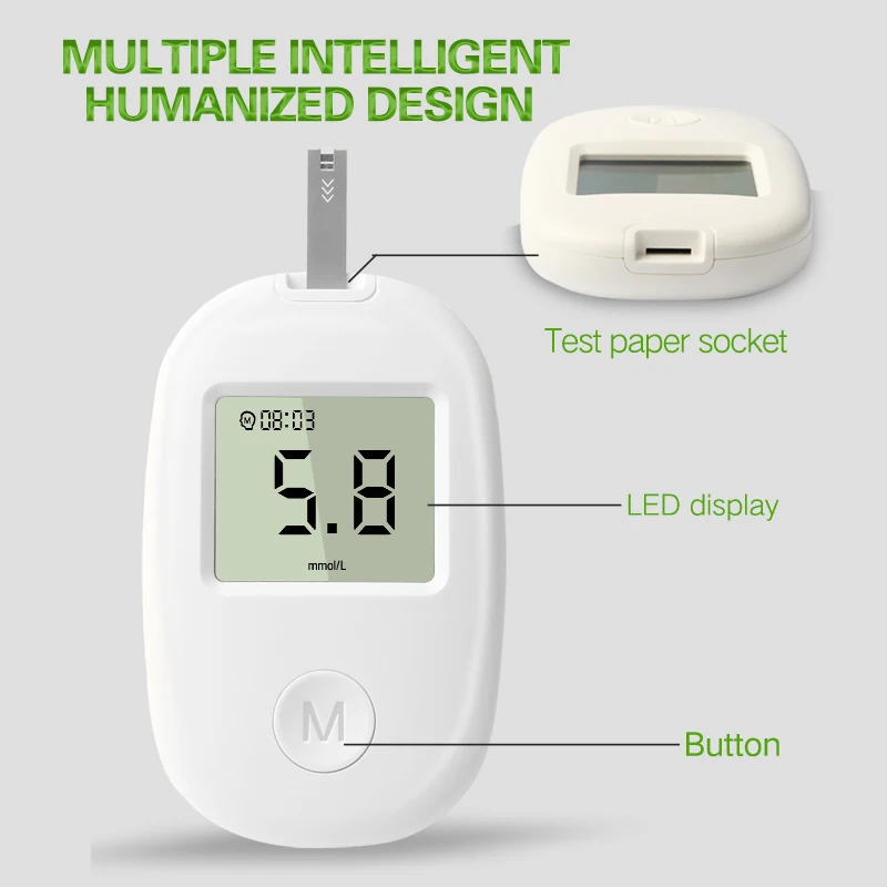 Portable Blood Glucose Meter Home Use Blood Sugar Tester Machine Household Digital Glucose Meter with Test Strip