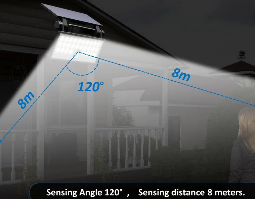 Outdoor Solar Powered Garden Lamp LED Solar Light 200W Waterproof Solar Wall lamp with motion sensor remote control for garden