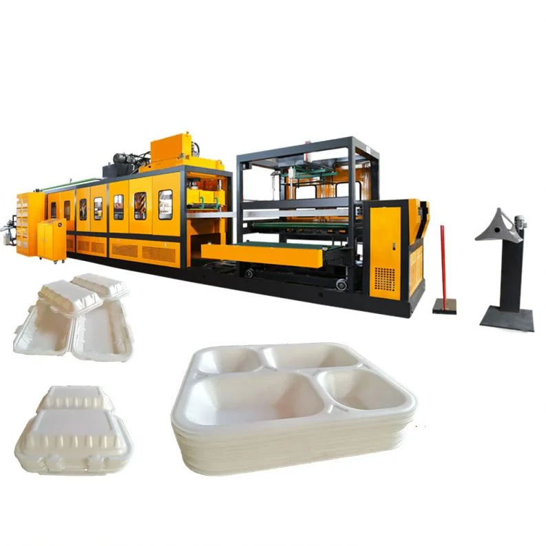 Polystyrene Foam PS Thermocol Food Lunch Box Dishes Forming Machine Made From Sheet Rolls Ps Foam Food Container Making Machine