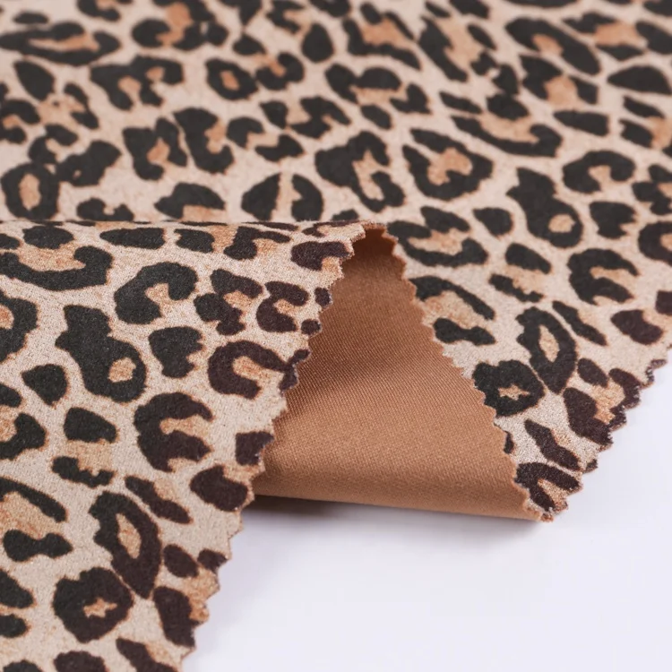 knitted polyester men suede scuba animal the leopard print fabric