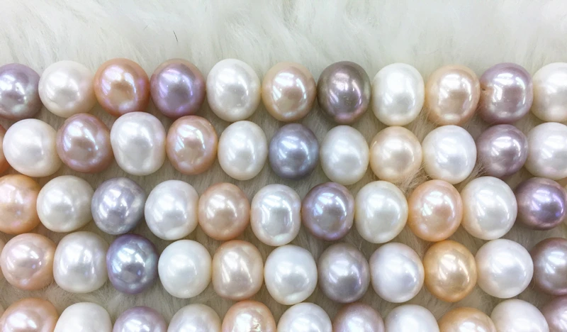 
12-13mm Wholesale Fresh Water Pearls Near Round Pearl Real Natural Freshwater Cultured Loose Pearl Strand 