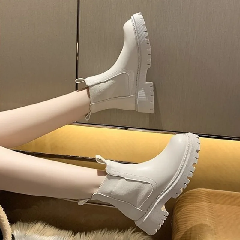 Dropshipping Custom Logo Winter Chelsea Boots Women Fashion Ladies Chunky Platform Boots