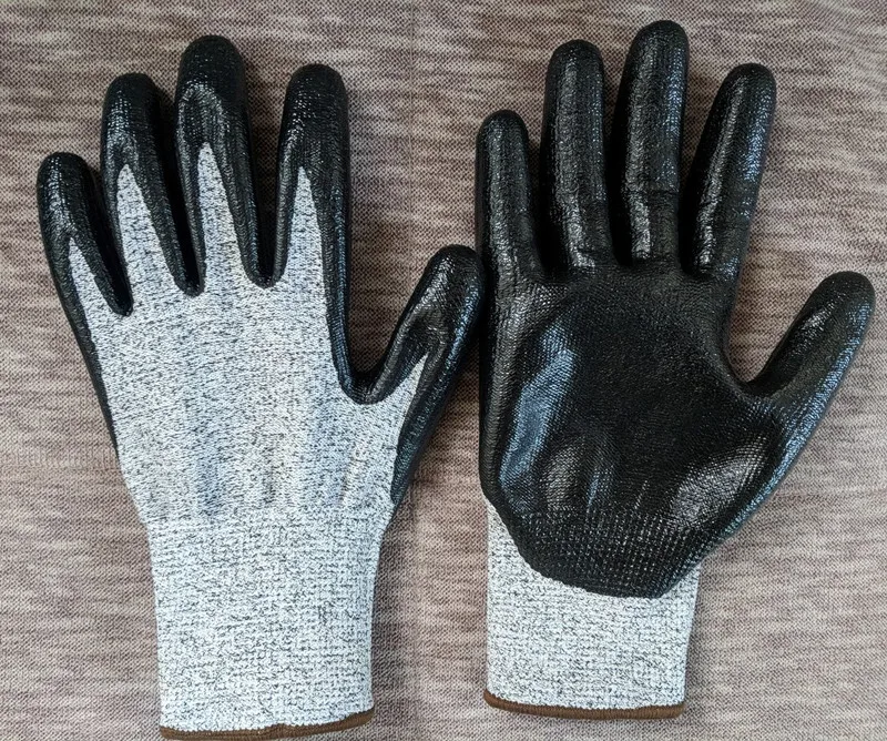 Nitrile Smooth Coated Cut Resistant Glass Handling Safety Gloves