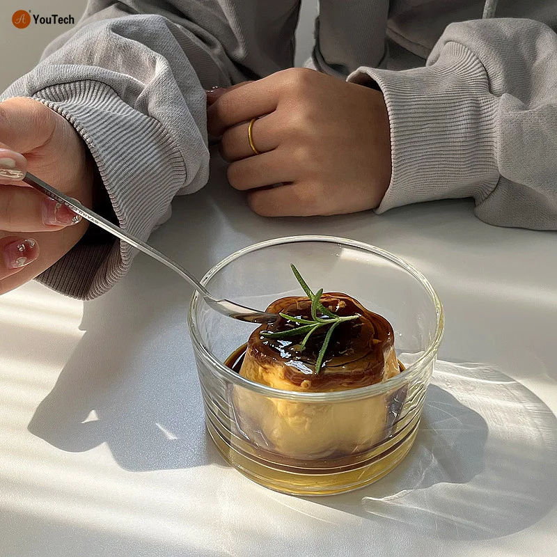 Simple Glass Cup Summer High Value Ice Cream Yogurt Dessert Pudding Cup