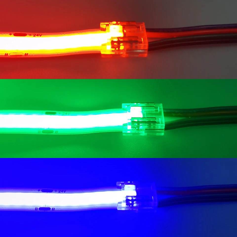 Cob Led Strip Transparent Connectors 2pin CCT RGB RGBW RGBCCT SMD LED Strip 5mm 8mm 10mm 12mm Connector