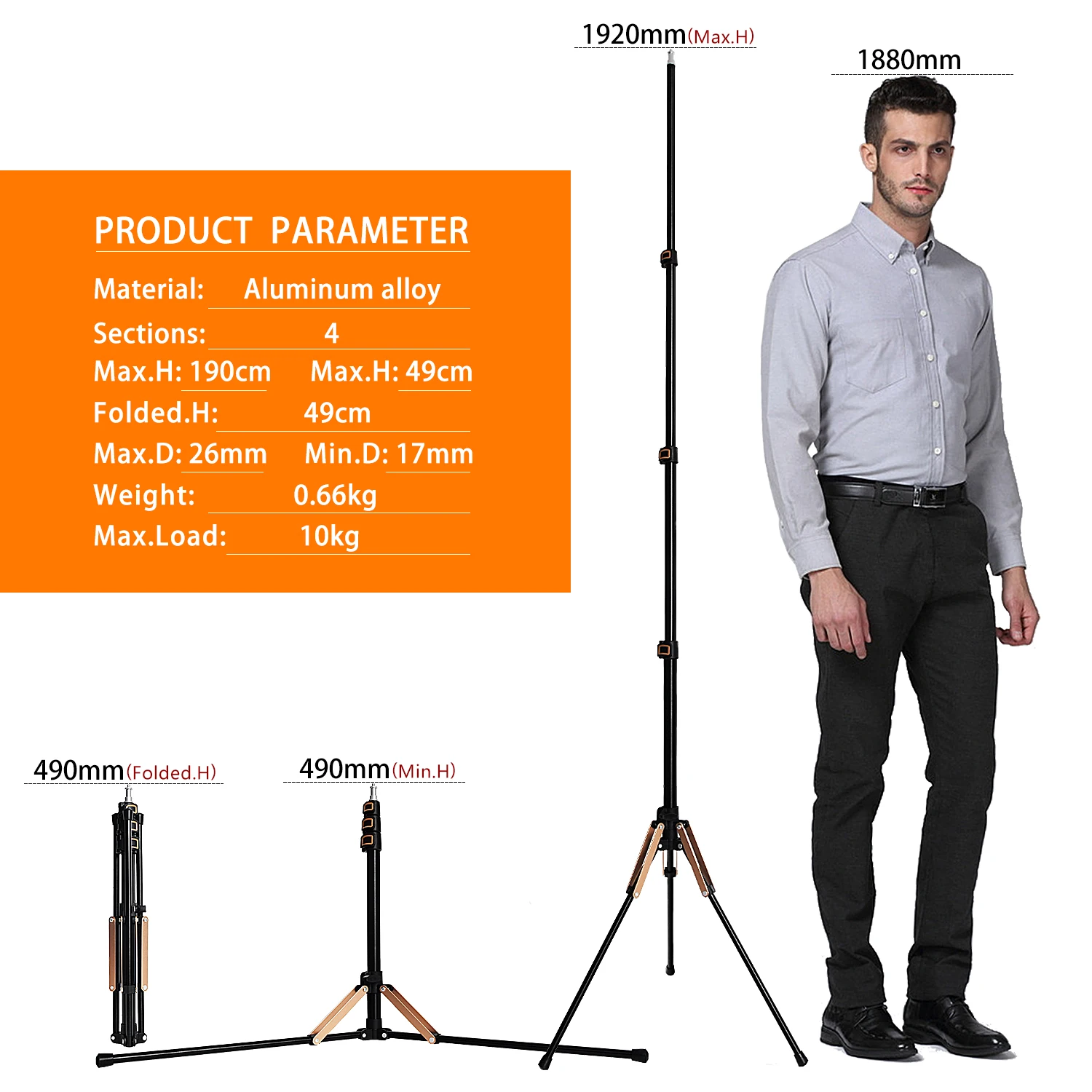 Fosoto FT-195 1/4 Screw Folding Light Tripod Stand For Photo Studio Photographic Lighting Softbox Video Flash Umbrellas Youtube