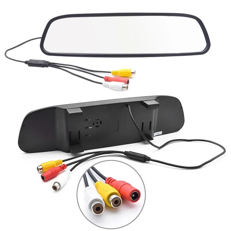 Backup Camera 4.3 Inch Rearview Mirror Monitor with Universal Black Plastic 4k Screen Smart Tv Car Headrest Android Monitor RCA