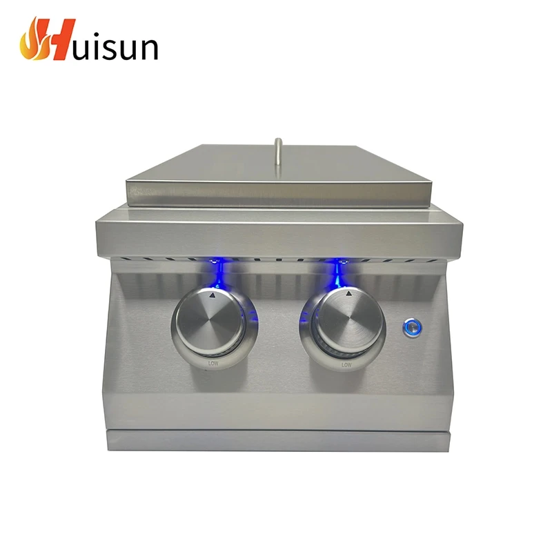 New Arrival Double Side Burner Outdoor Bbq Kitchen Shed Gas Stove Double Burner With Cover