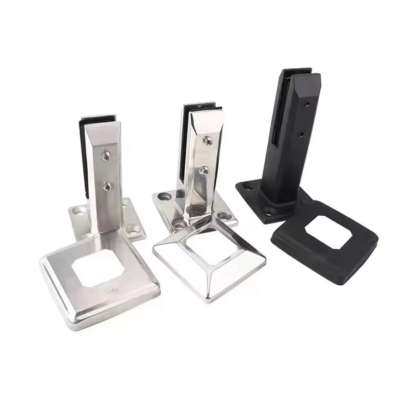 New Design Frameless Stainless Steel Square Bottom Plate Installation For Fixing Glass