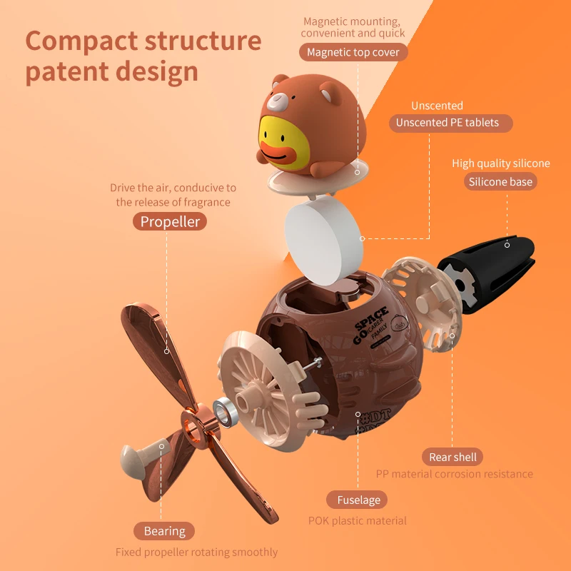 Custom Air outlet aromatherapy car creative gift Car perfume Car accessories propeller fragrance adornment