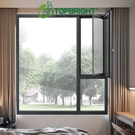 custom double glazed  aluminum aluminum windows casement aluminum glass window with NFRC certificate