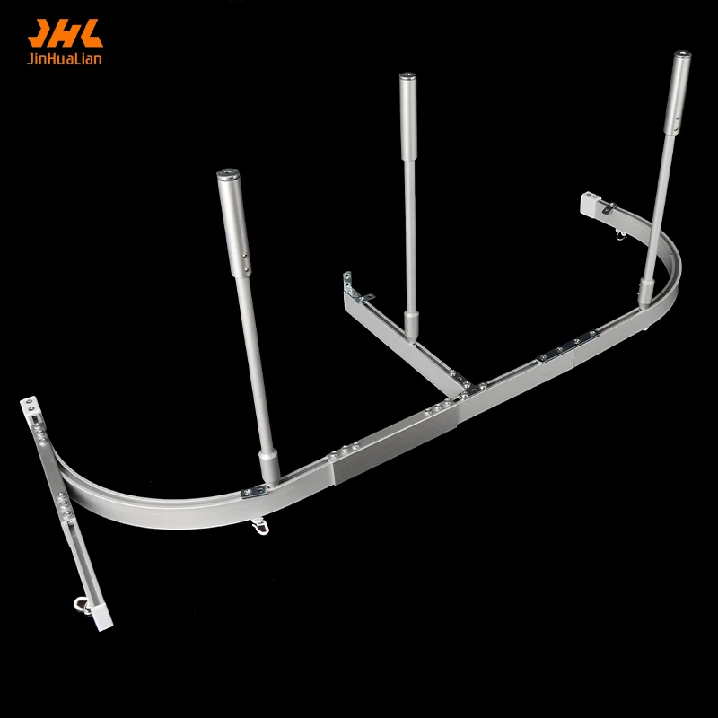 Bathroom Corner Curved Shower Rod Stainless Steel Pole 52 Inches Bath Shower Arched Rail Bar